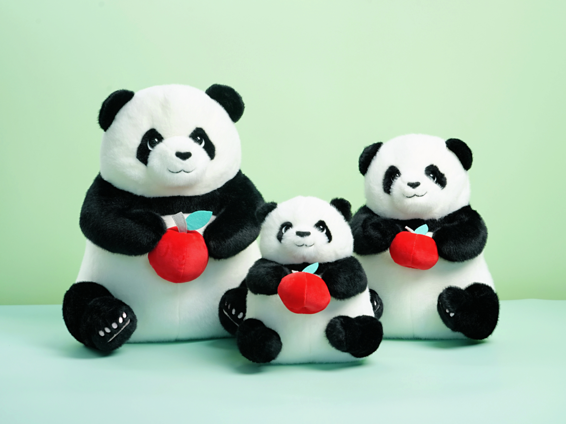 Panda Hugging Apple Plush Toy
