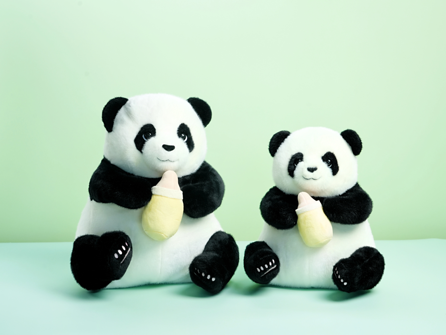 Panda Hugging Milk Bottle Plush Toy