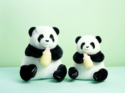 Panda Hugging Milk Bottle Plush Toy