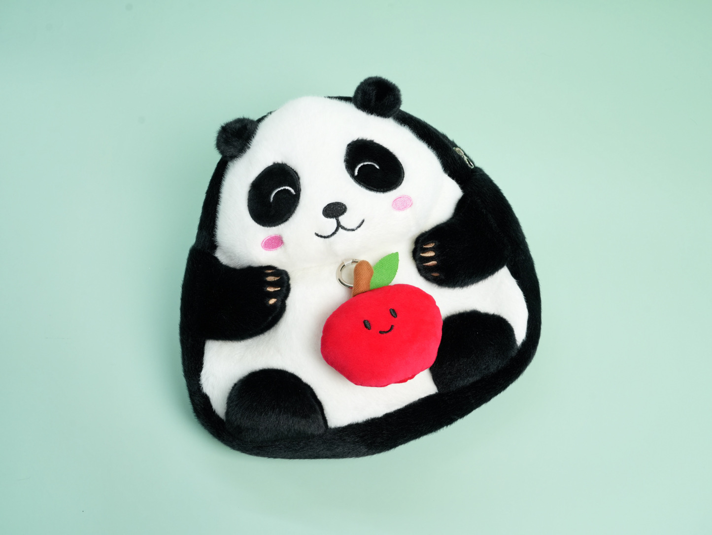 Onigiri-Shaped Panda Plush Backpack – Apple Hug Edition