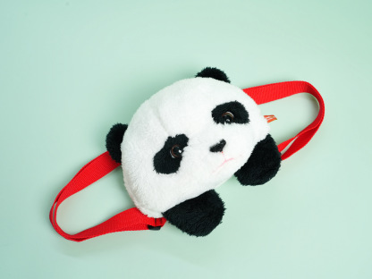 Panda Plush Backpack with Red Straps