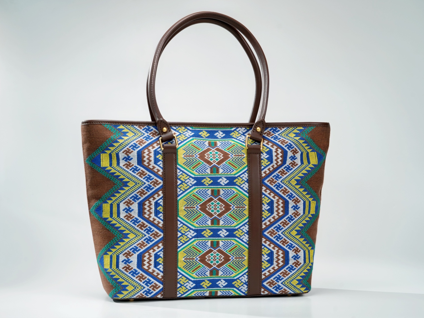 Xilankapu Tujia Brocade Tote Bag – Crab Flower Pattern