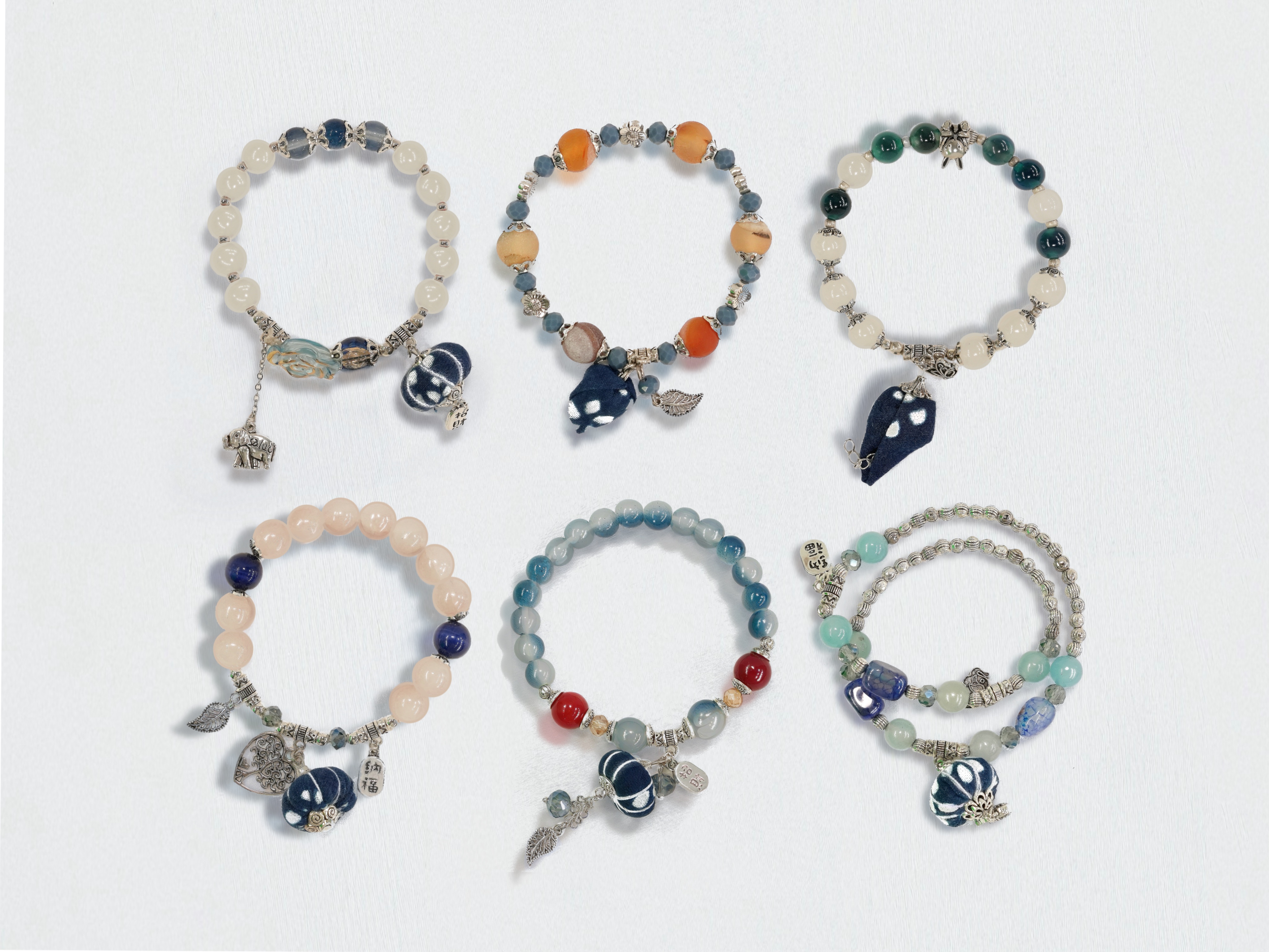 Indigo Whisper: Handmade Bracelet Inspired by Blue Calico