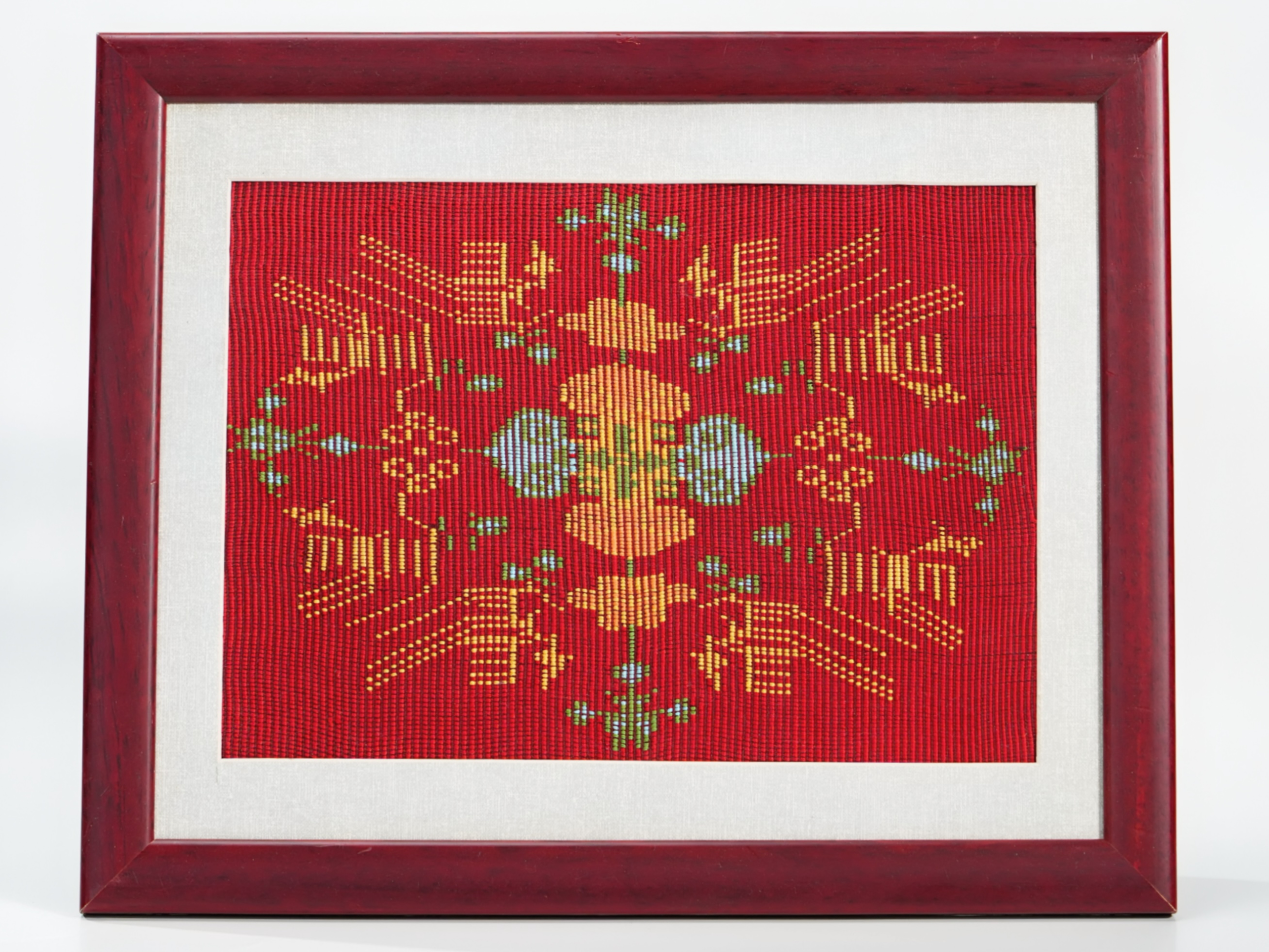 Xilan Kapu Tujia Brocade Ornament - Magpies Among Plum Blossoms