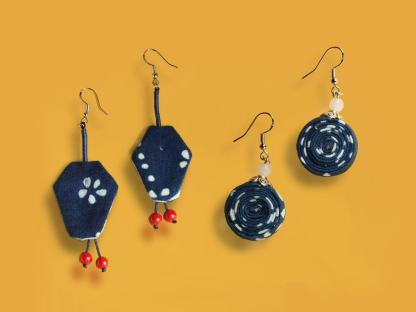 Indigo Imprint Earrings