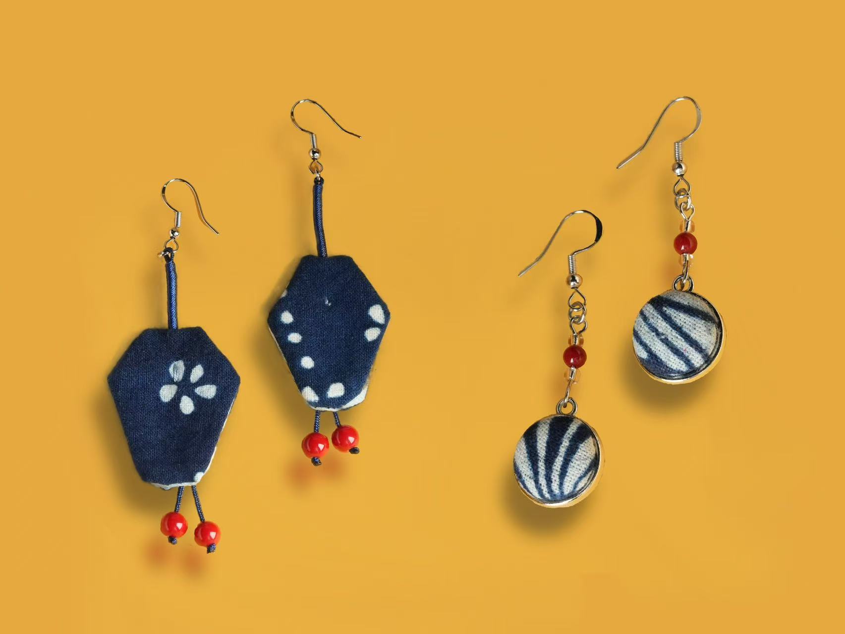 Indigo Imprint Earrings