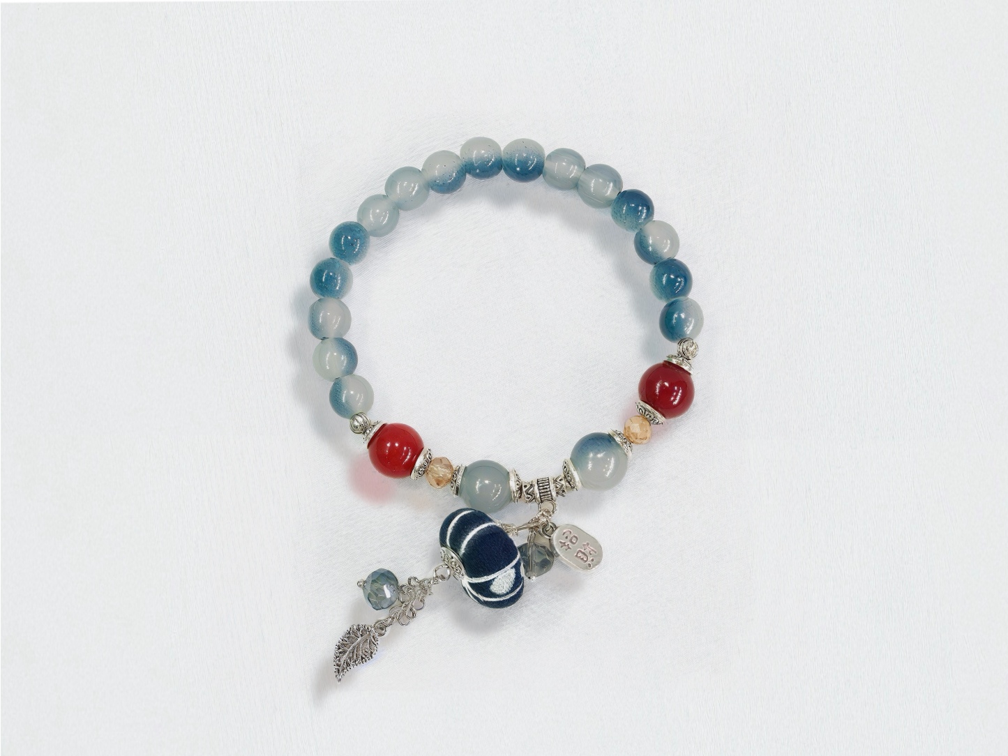 Indigo Whisper: Handmade Bracelet Inspired by Blue Calico