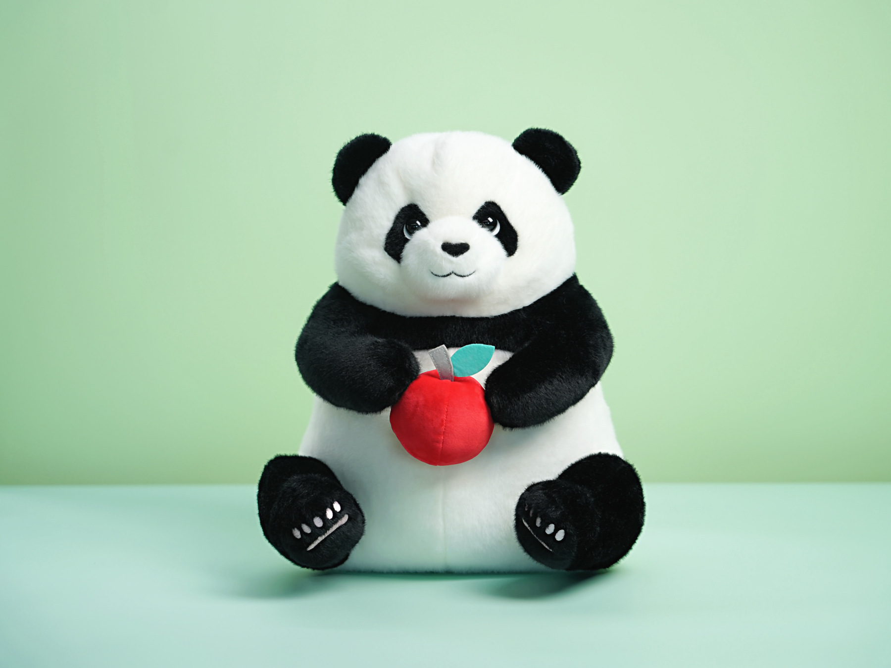 Panda Hugging Apple Plush Toy