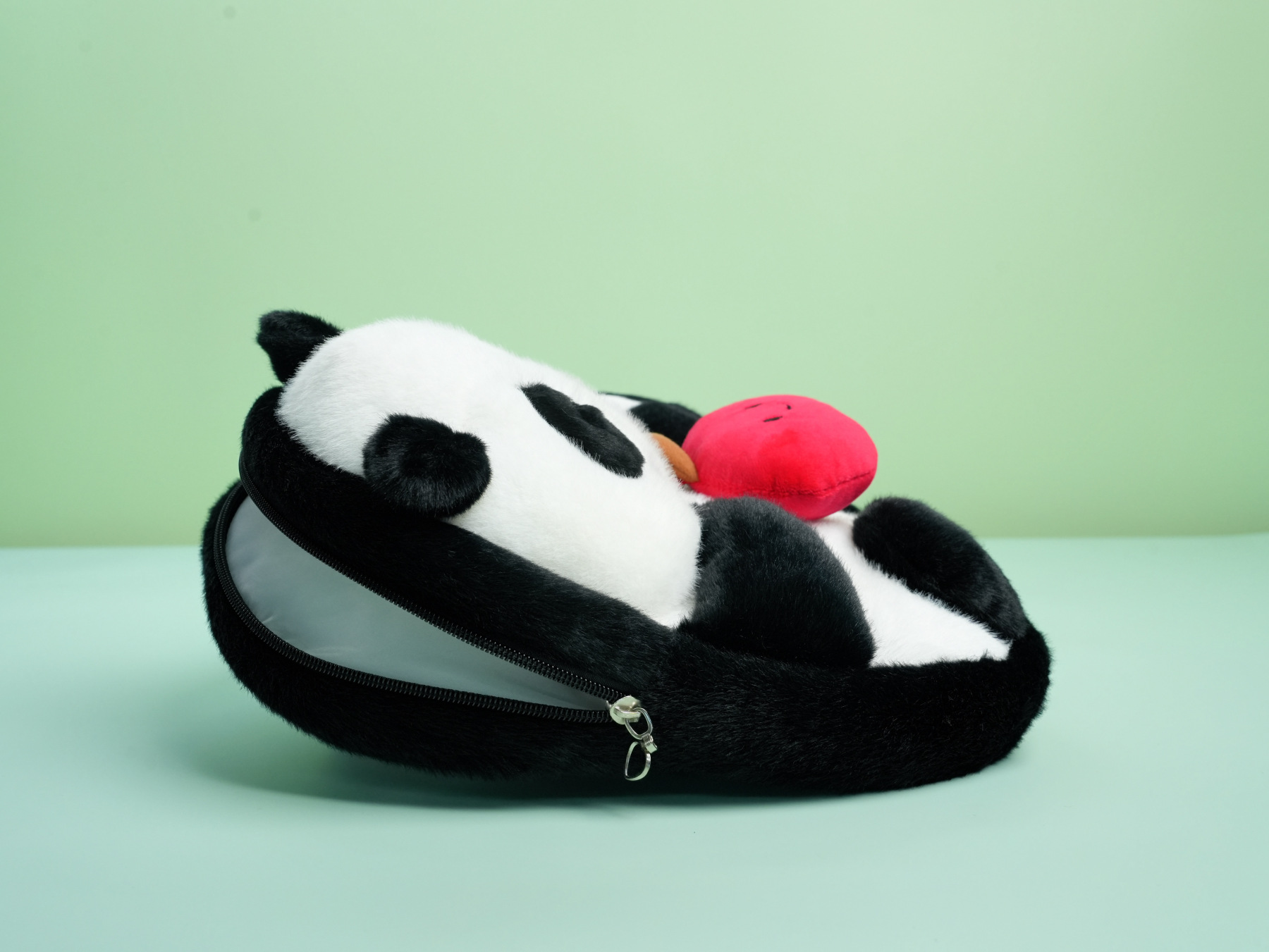 Onigiri-Shaped Panda Plush Backpack – Apple Hug Edition