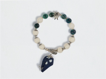 Indigo Whisper: Handmade Bracelet Inspired by Blue Calico