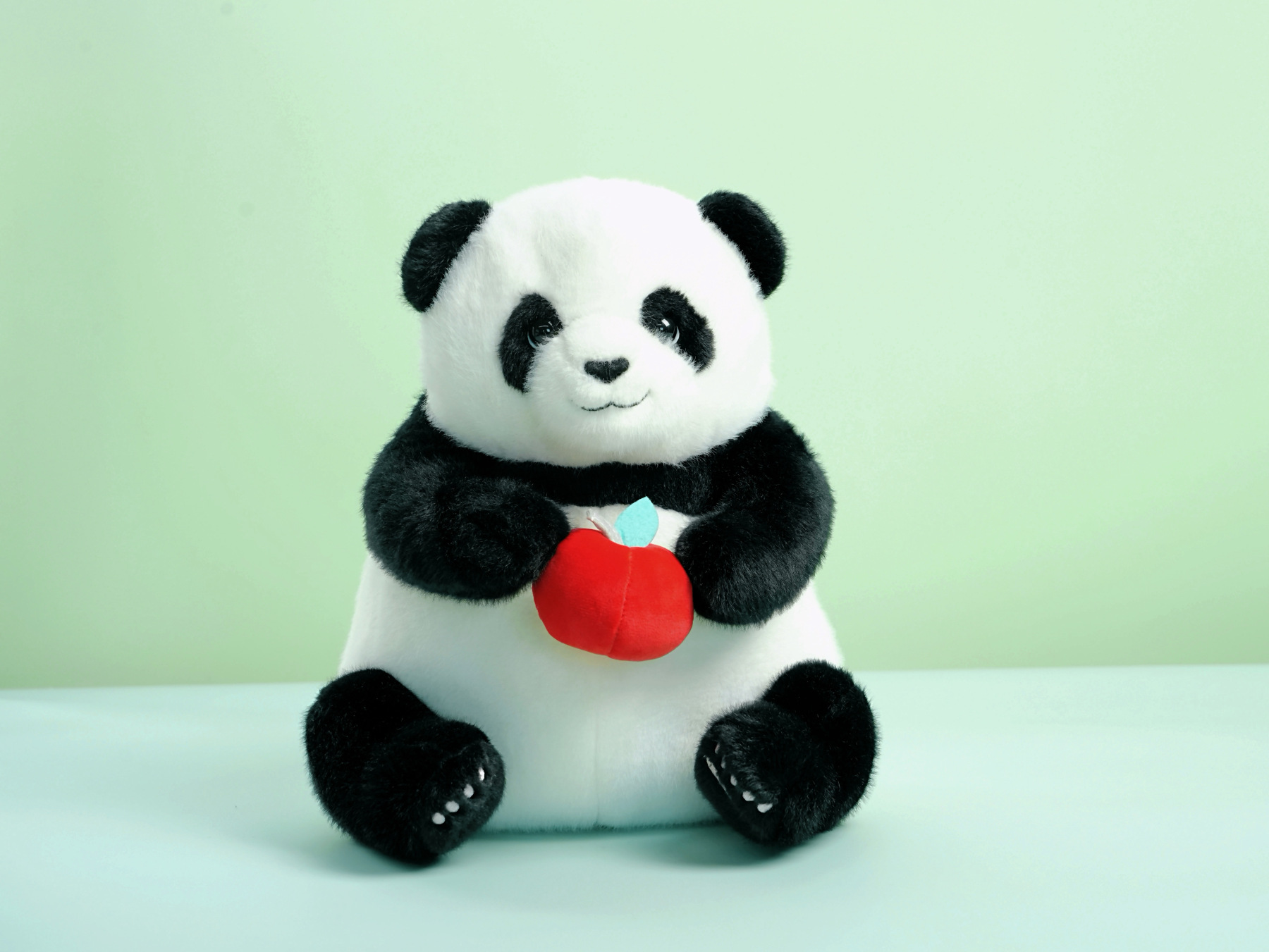 Panda Hugging Apple Plush Toy
