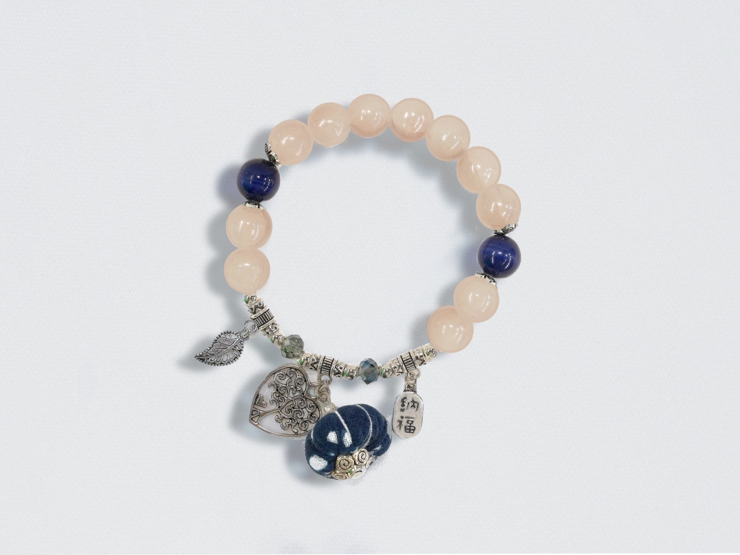 Indigo Whisper: Handmade Bracelet Inspired by Blue Calico