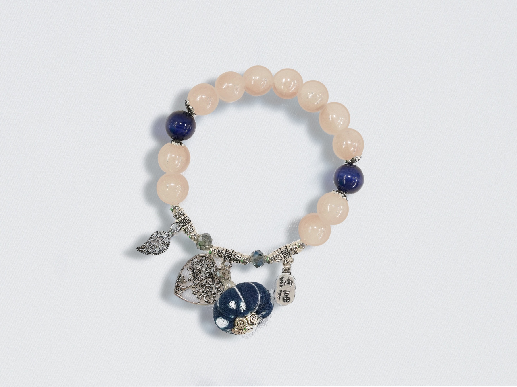 Indigo Whisper: Handmade Bracelet Inspired by Blue Calico