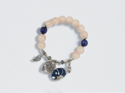 Indigo Whisper: Handmade Bracelet Inspired by Blue Calico
