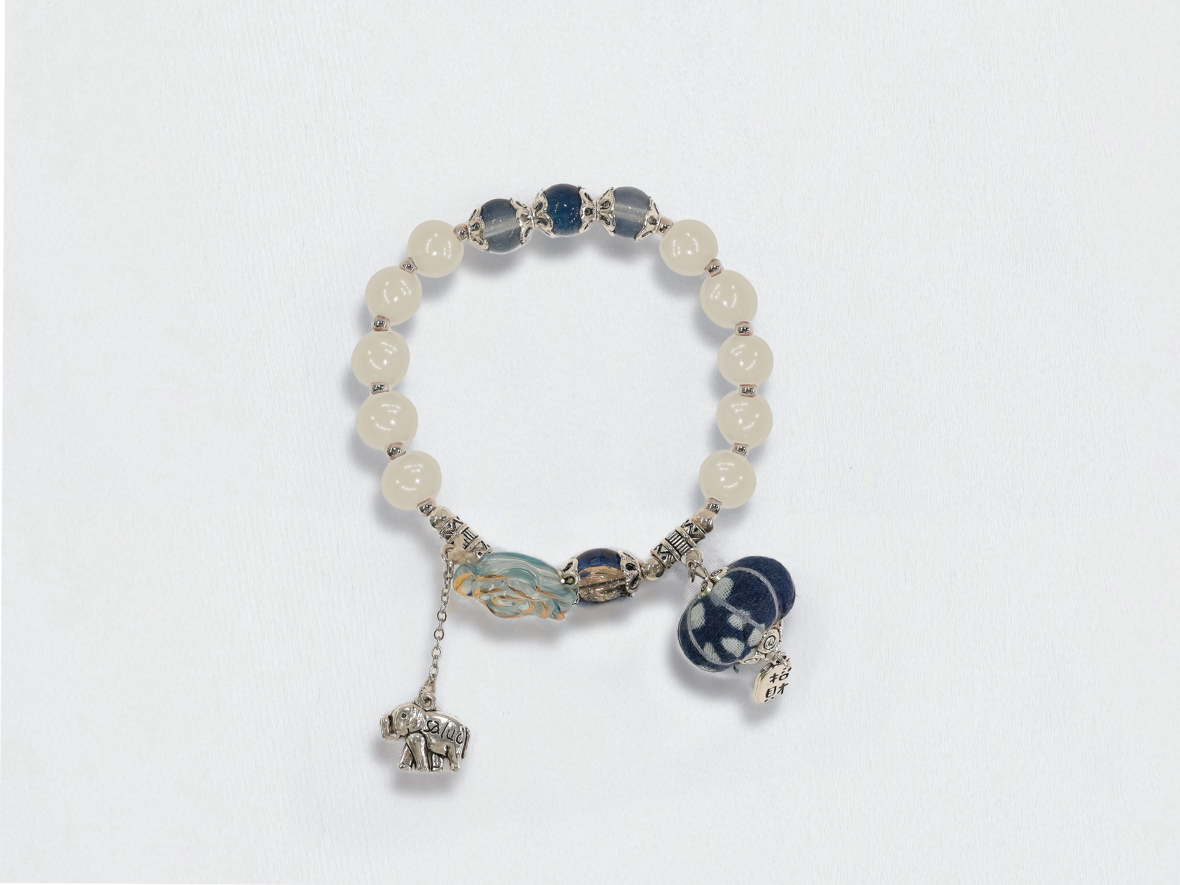 Indigo Whisper: Handmade Bracelet Inspired by Blue Calico
