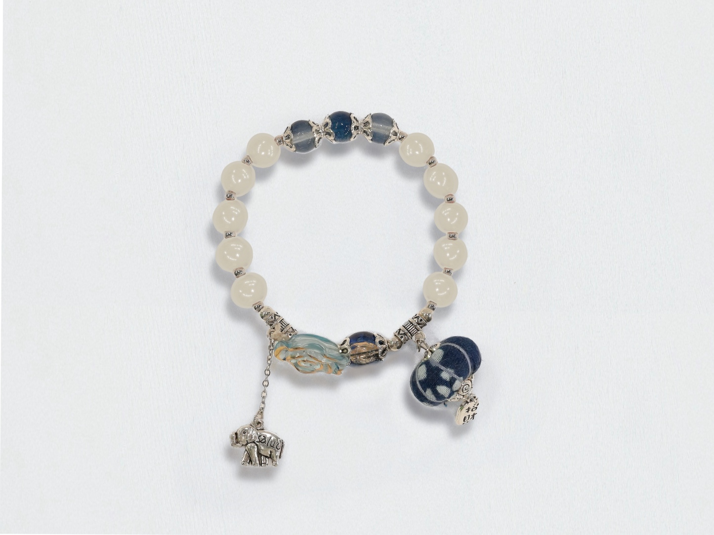 Indigo Whisper: Handmade Bracelet Inspired by Blue Calico
