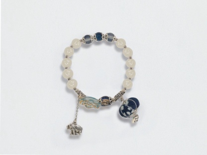 Indigo Whisper: Handmade Bracelet Inspired by Blue Calico