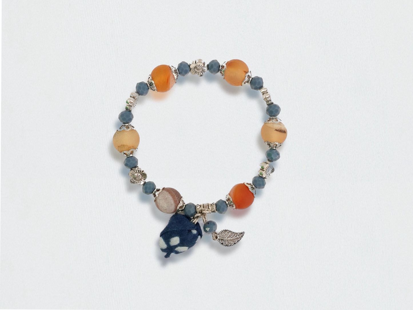 Indigo Whisper: Handmade Bracelet Inspired by Blue Calico