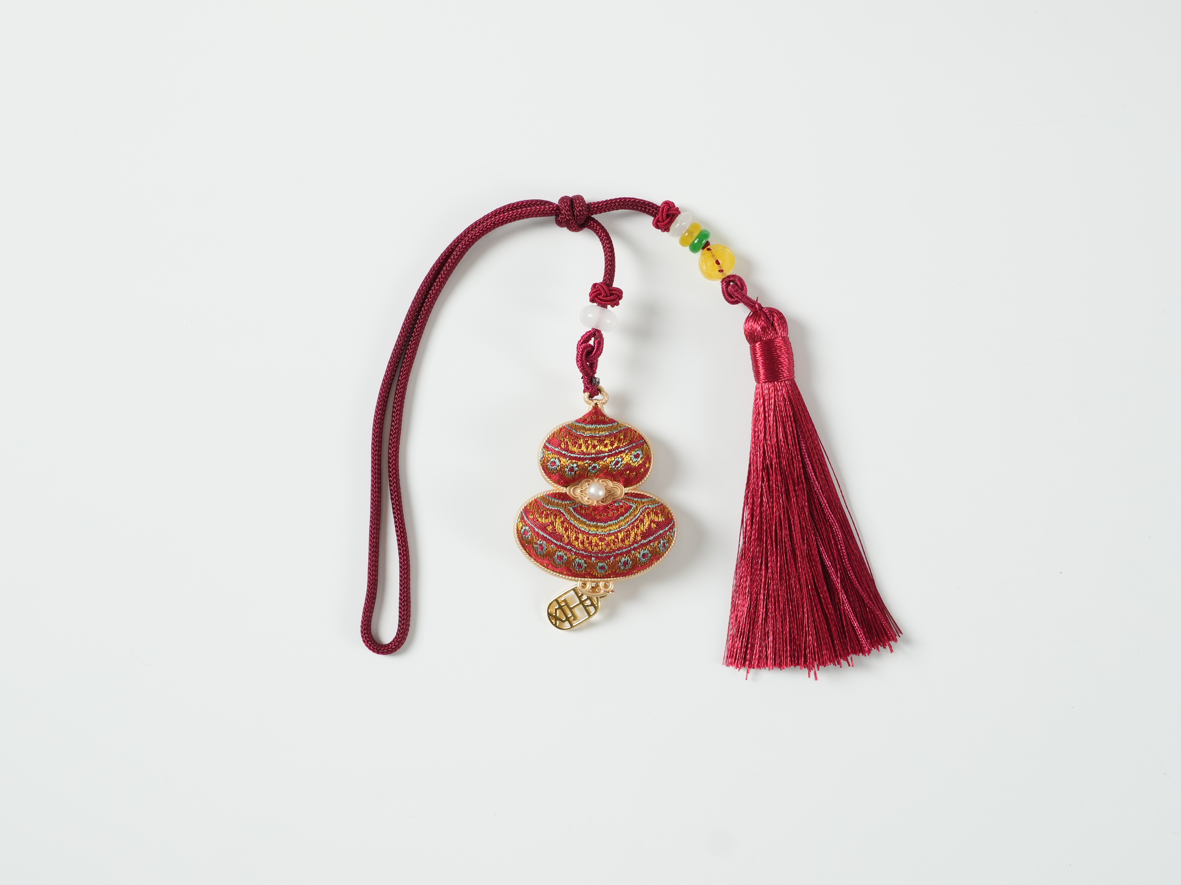 Song Brocade Ruby Beaded Curtain Set