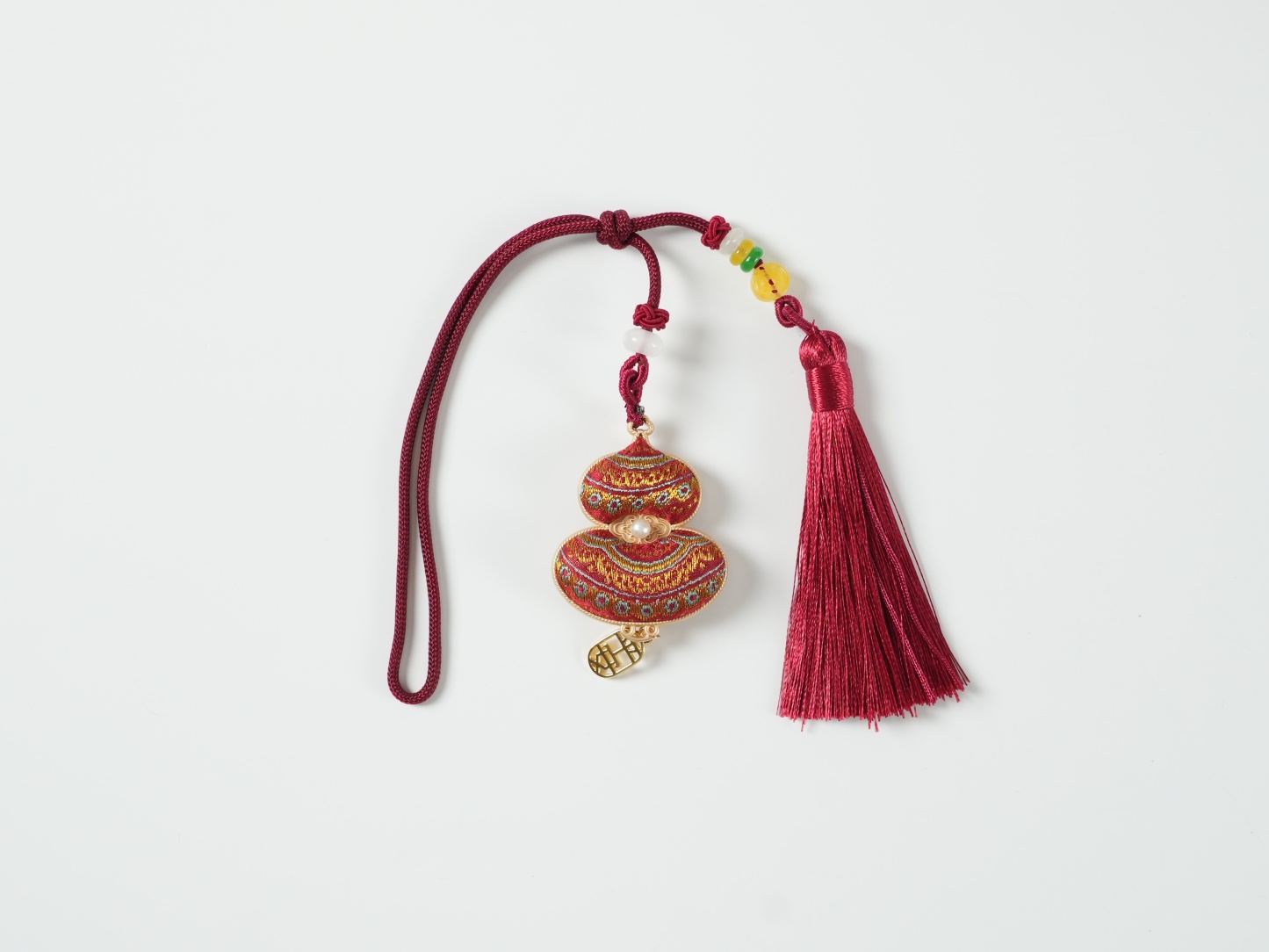 Song Brocade Ruby Beaded Curtain Set