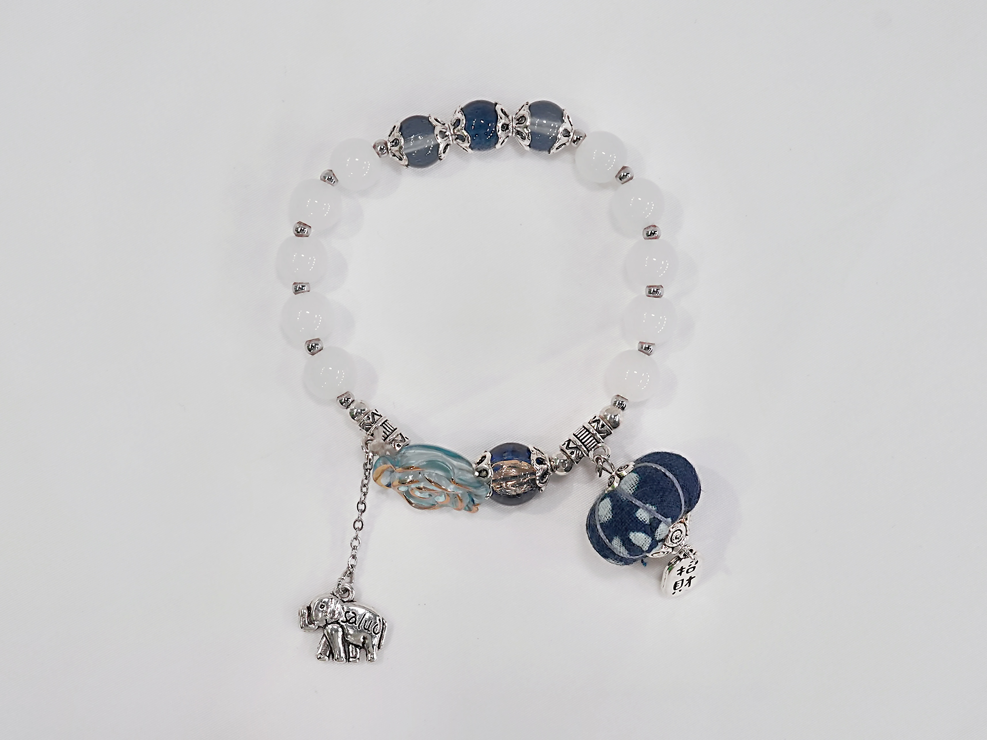 Indigo Whisper: Handmade Bracelet Inspired by Blue Calico