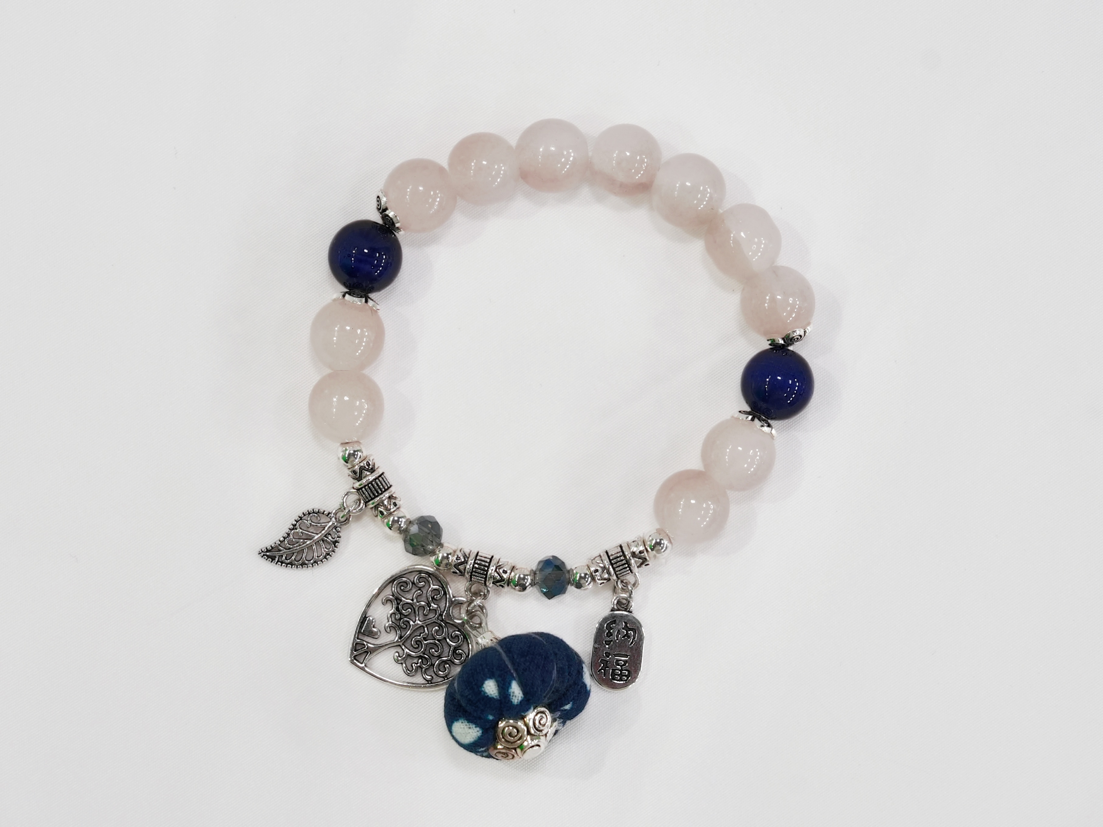 Indigo Whisper: Handmade Bracelet Inspired by Blue Calico