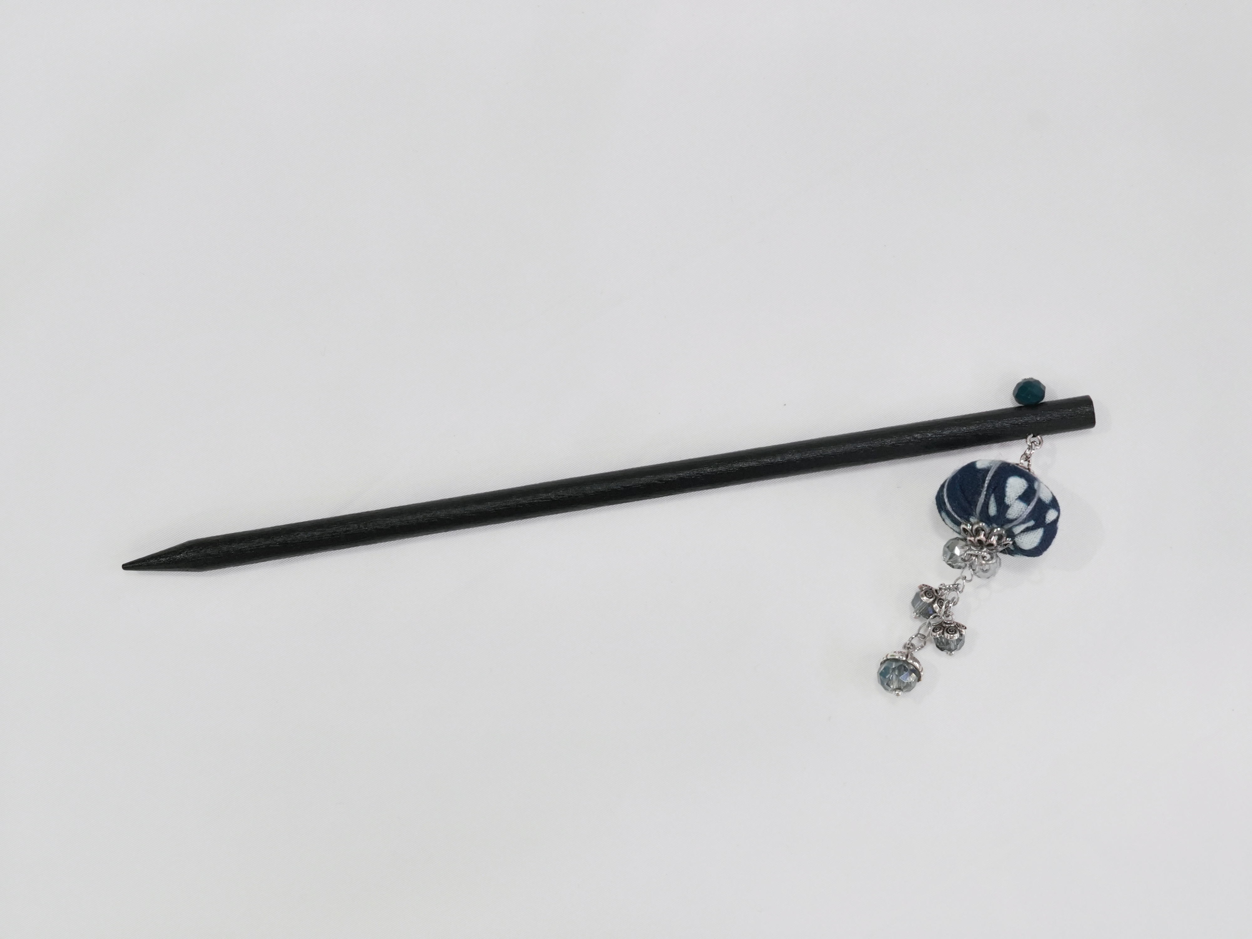 Ink Thread: Hairpin with Blue Calico Accents