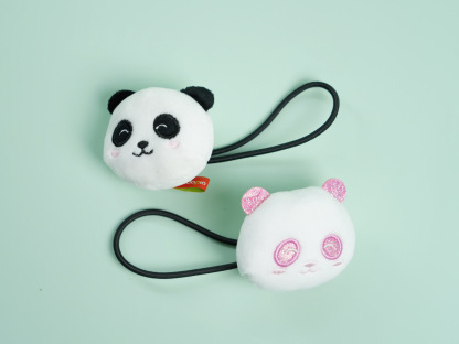 Chibi Panda “Bambam” Hair Tie – Black & Pink Versions