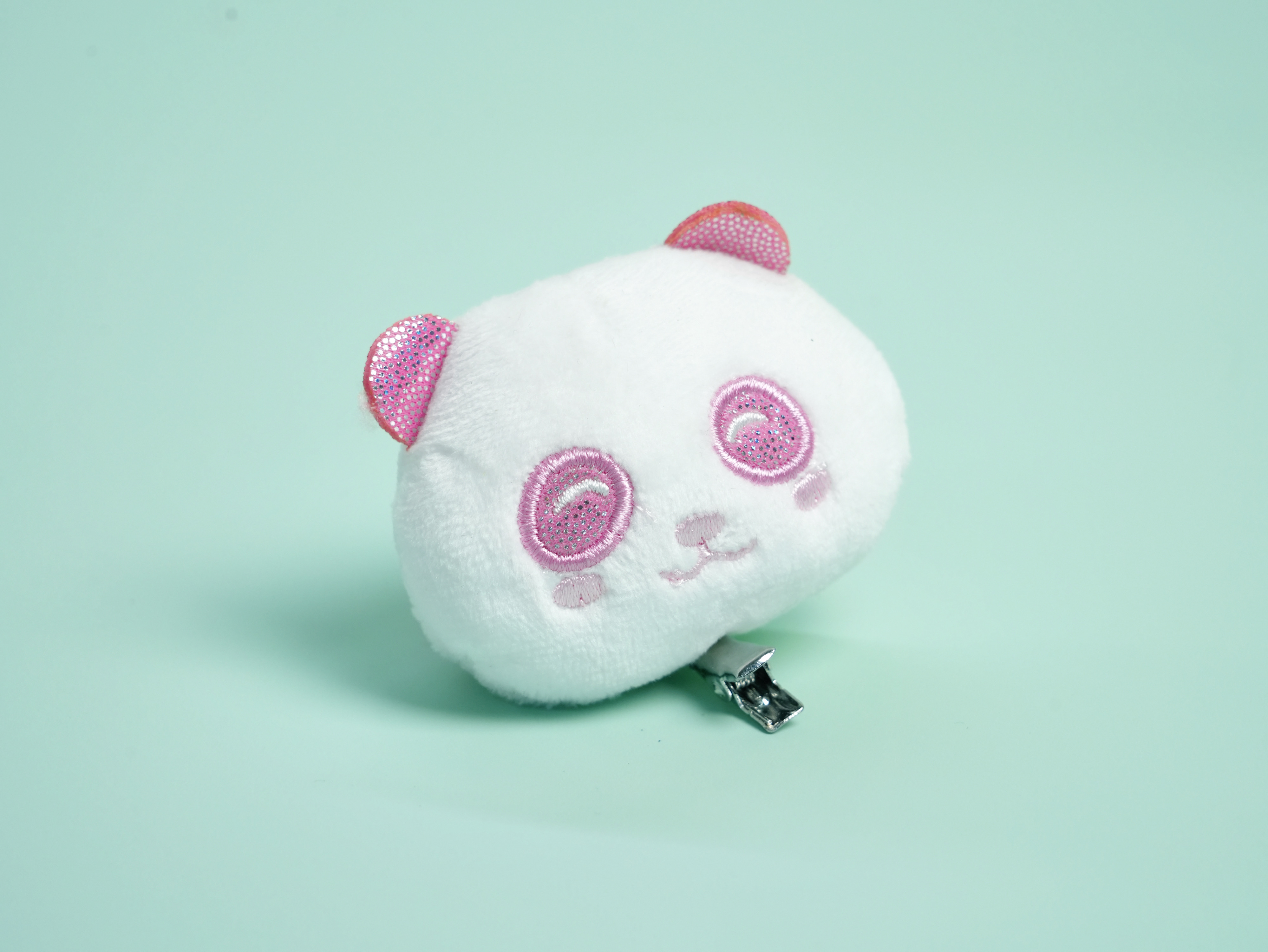 Panda Head Plush Hair Clip – Black & Pink Versions
