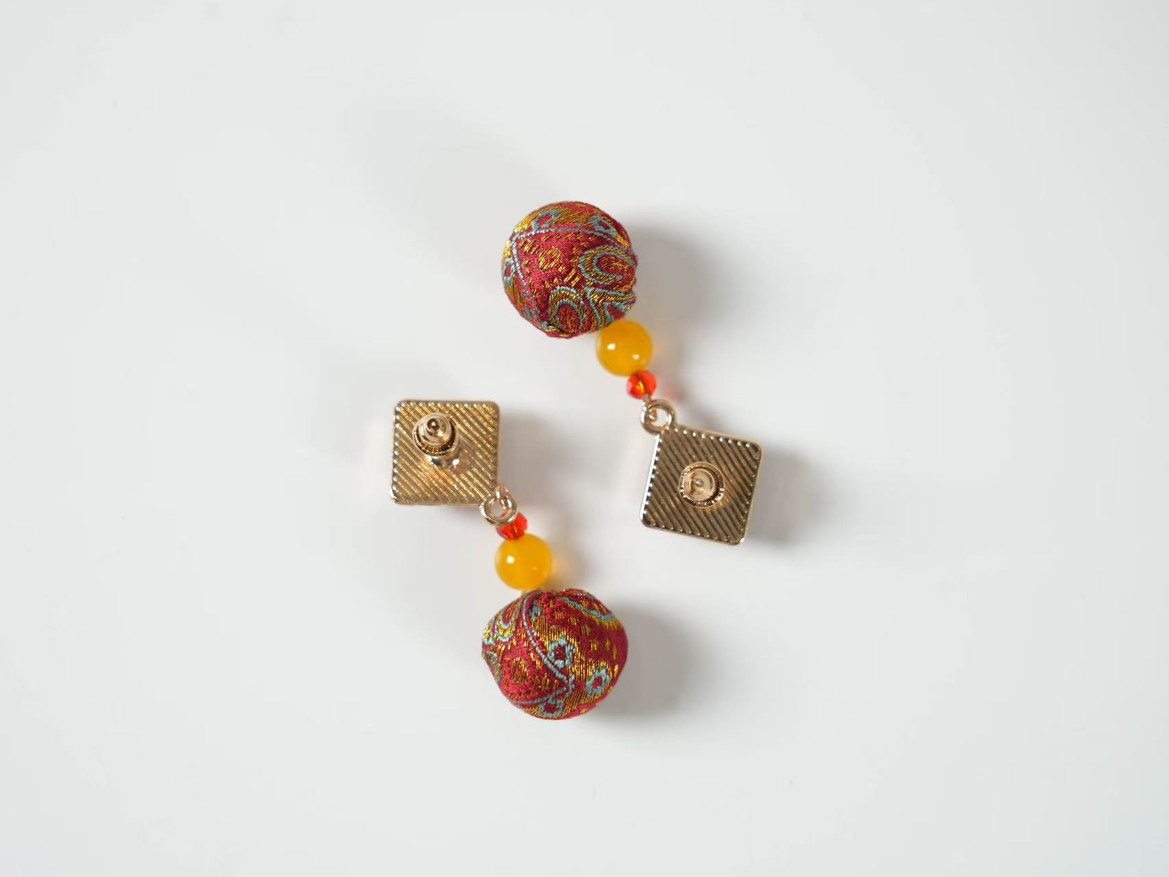 Song Brocade Ruby Beaded Curtain Set