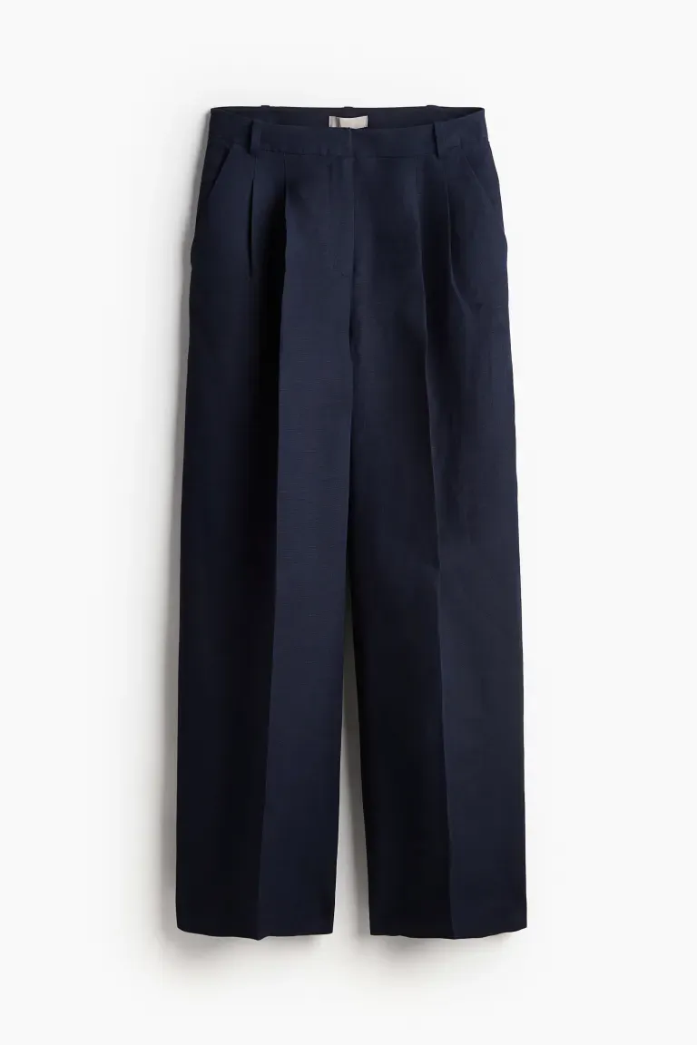 Pantalon habillé en lin mélangé