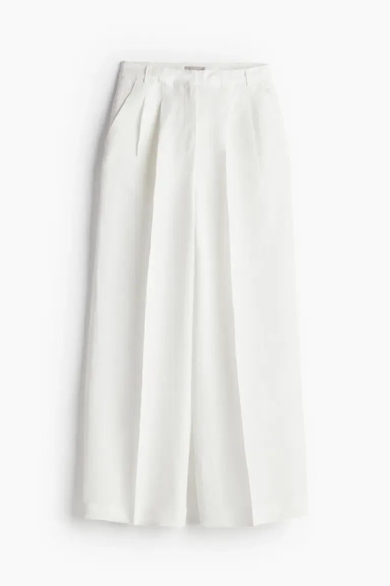 Pantalon habillé en lin mélangé
