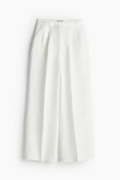 Pantalon habillé en lin mélangé