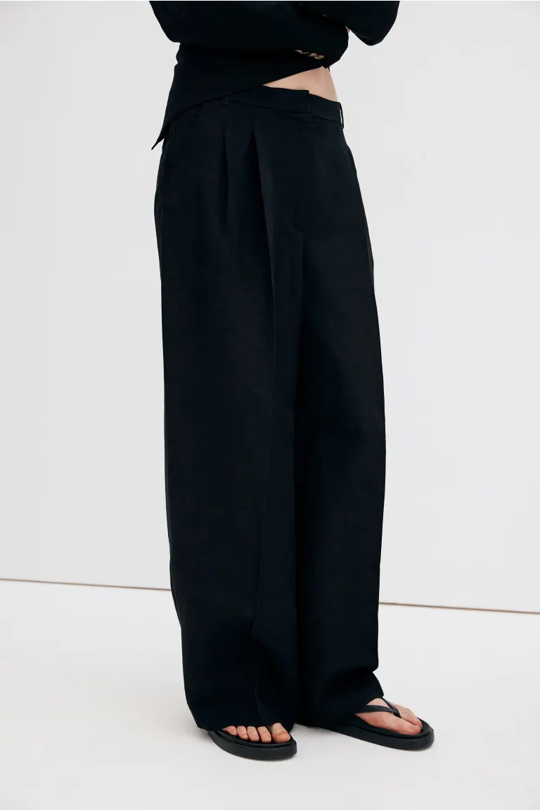 Pantalon habillé en lin mélangé