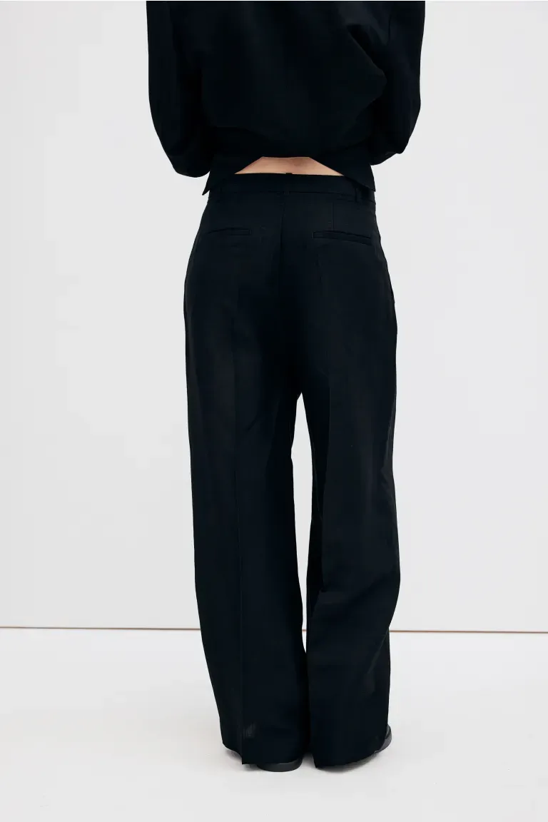 Pantalon habillé en lin mélangé