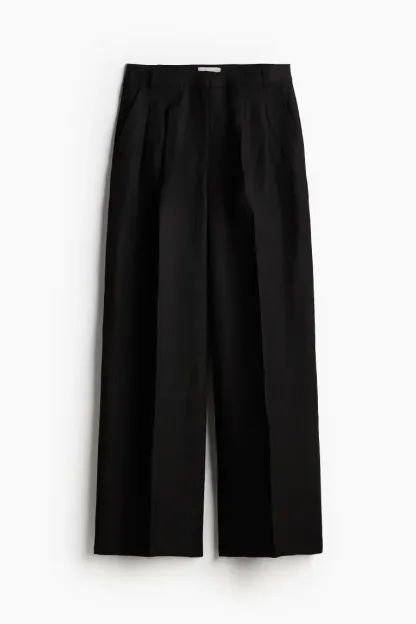 Pantalon habillé en lin mélangé