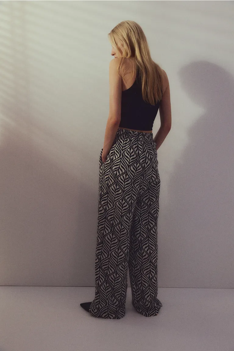 Pantalon à enfiler en lin mélangé