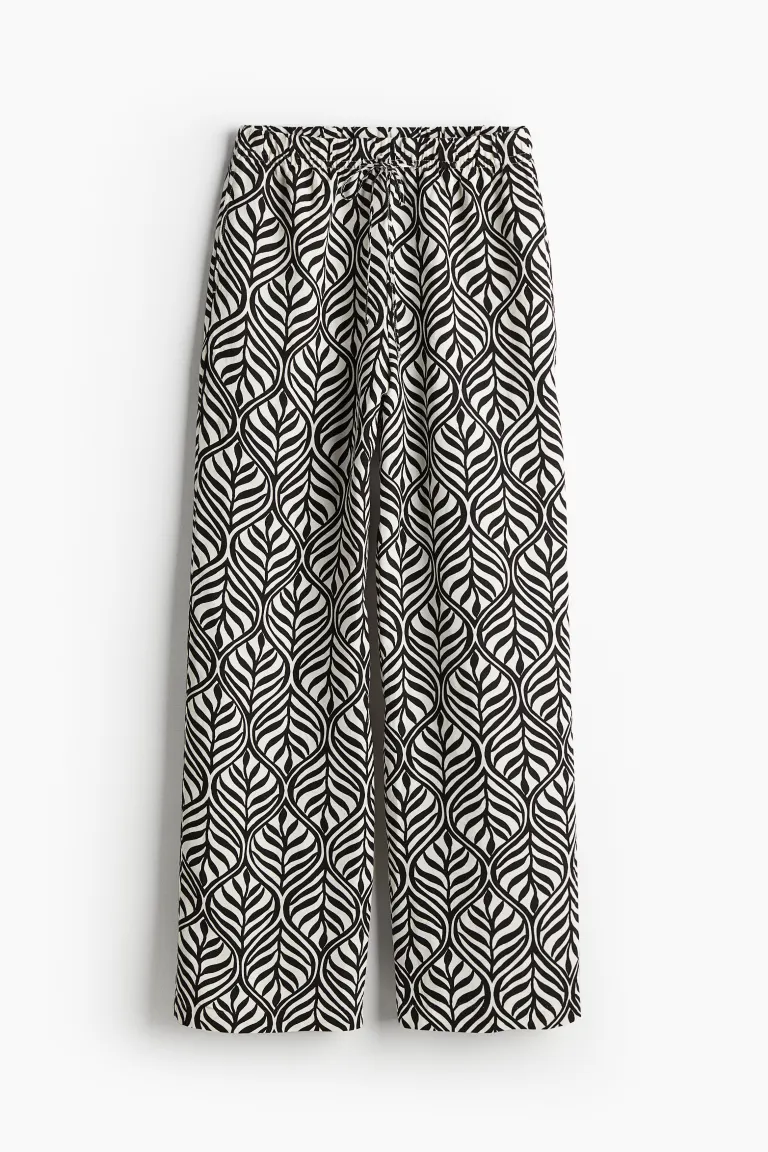 Pantalon à enfiler en lin mélangé