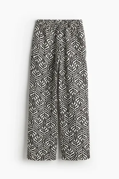 Pantalon à enfiler en lin mélangé