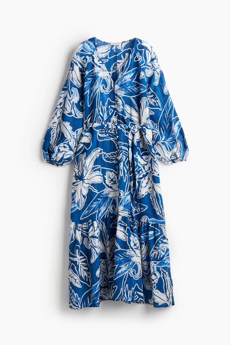 Robe en crêpe à ceinture nouée