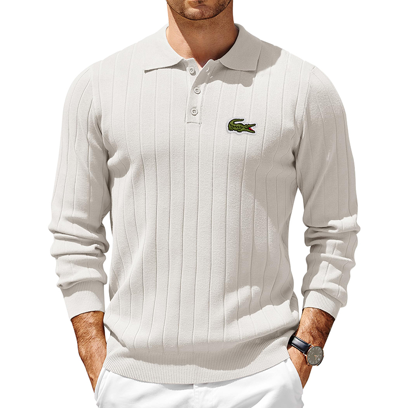 Polo Sweater Slim Fit Longsleeve Lightweight Casual