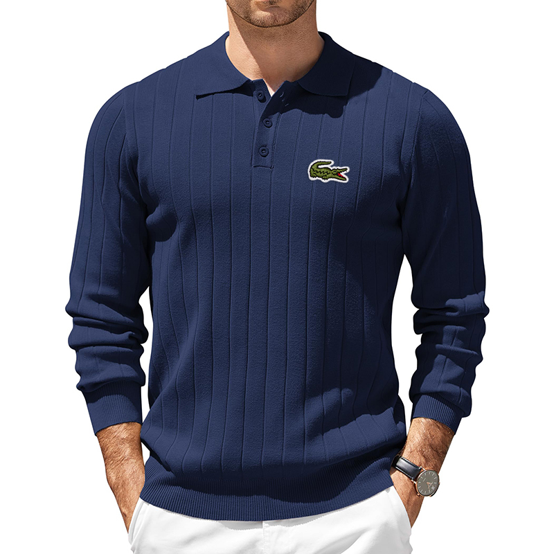 Polo Sweater Slim Fit Longsleeve Lightweight Casual