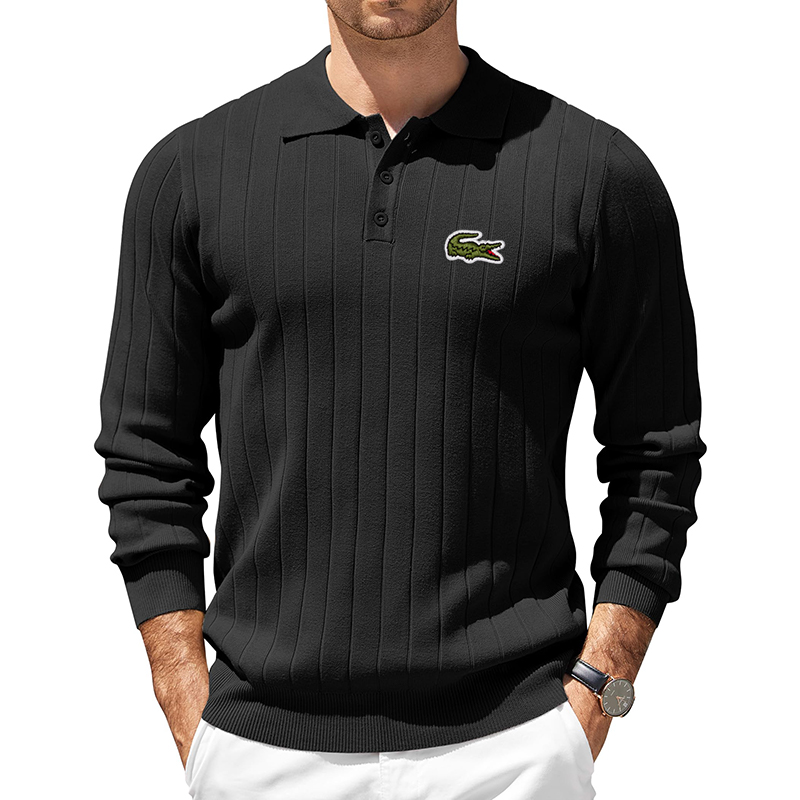Polo Sweater Slim Fit Longsleeve Lightweight Casual