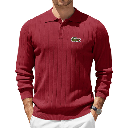 Polo Sweater Slim Fit Longsleeve Lightweight Casual