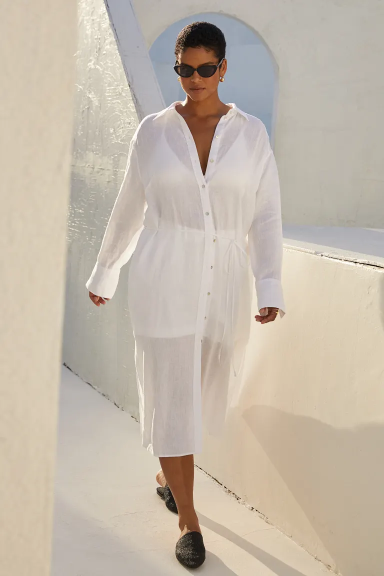 Robe chemise en lin