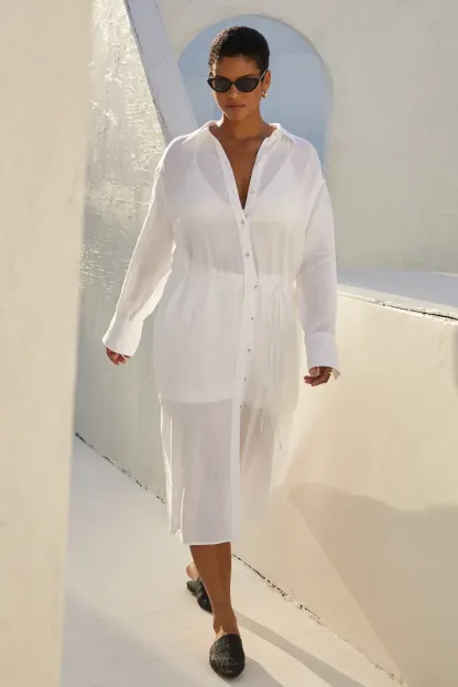Robe chemise en lin