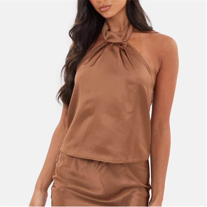Satin Halter Neck Top