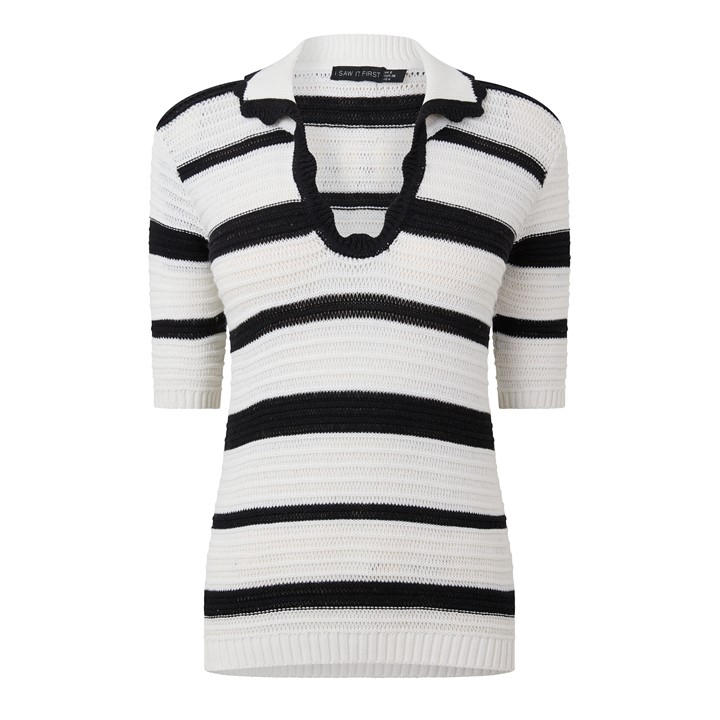Knitted Polo Short Sleeve Top