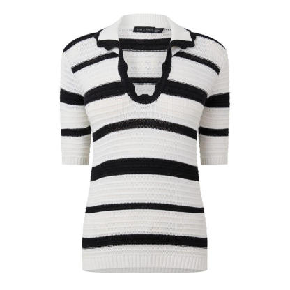 Knitted Polo Short Sleeve Top