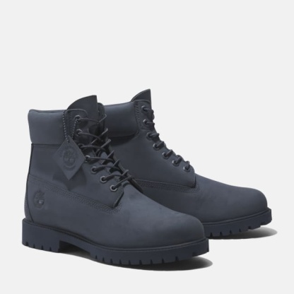 Timberland® Heritage 6 Inch Lace-Up Waterproof Boot for Men in Dark Blue Nubuck